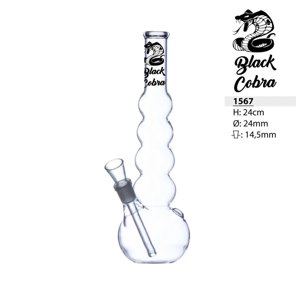 Black Kobra Bullet Glas Bong 24cm-HHCFriends