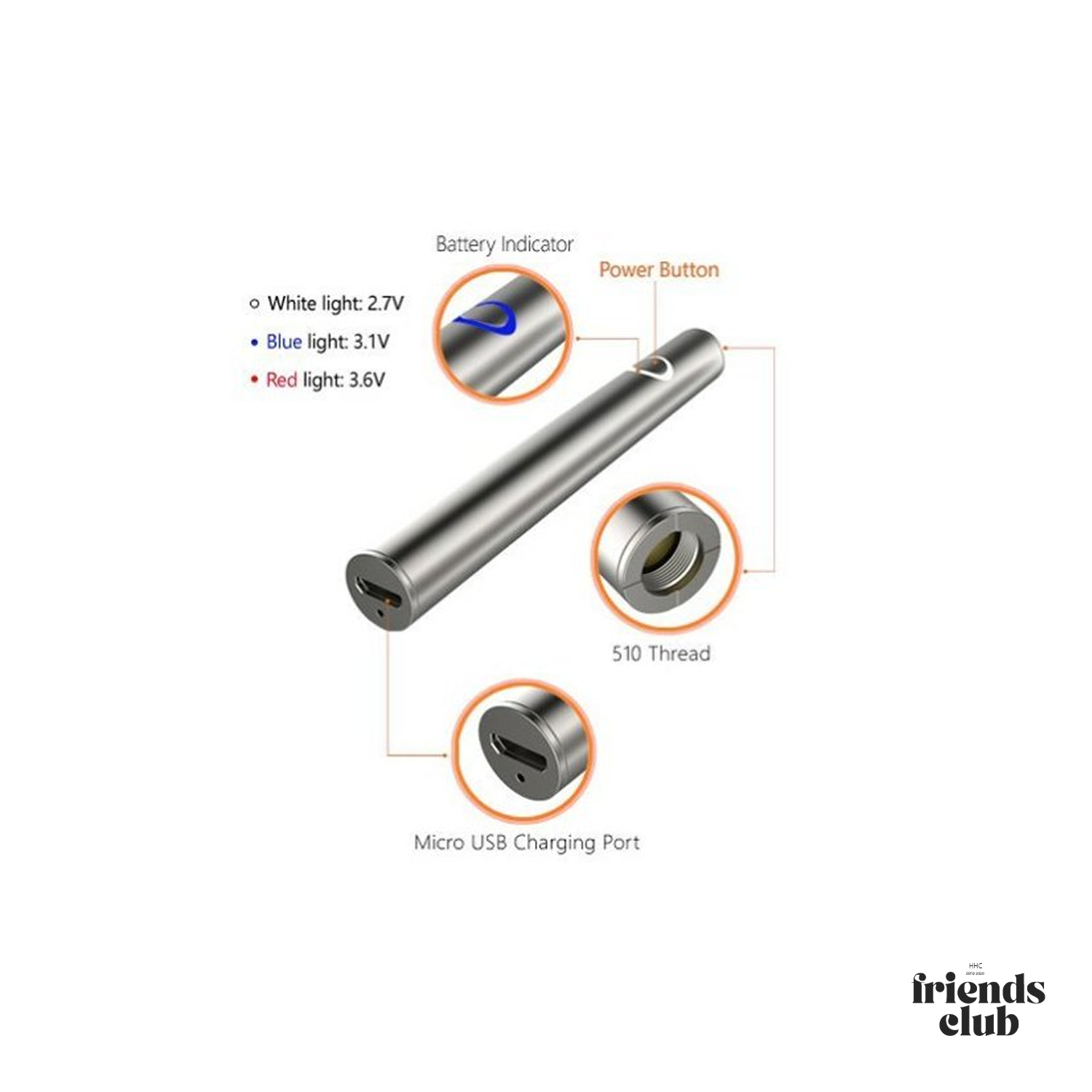 Batterie für Kartuschen 510er Gewinde