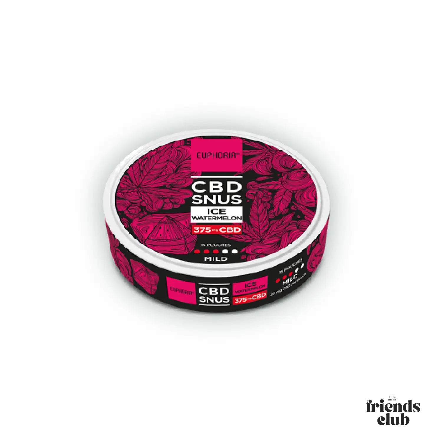 Euphoria CBD SNUS Ice Watermelon 375 mg (15 x 25 mg)-HHCFriends