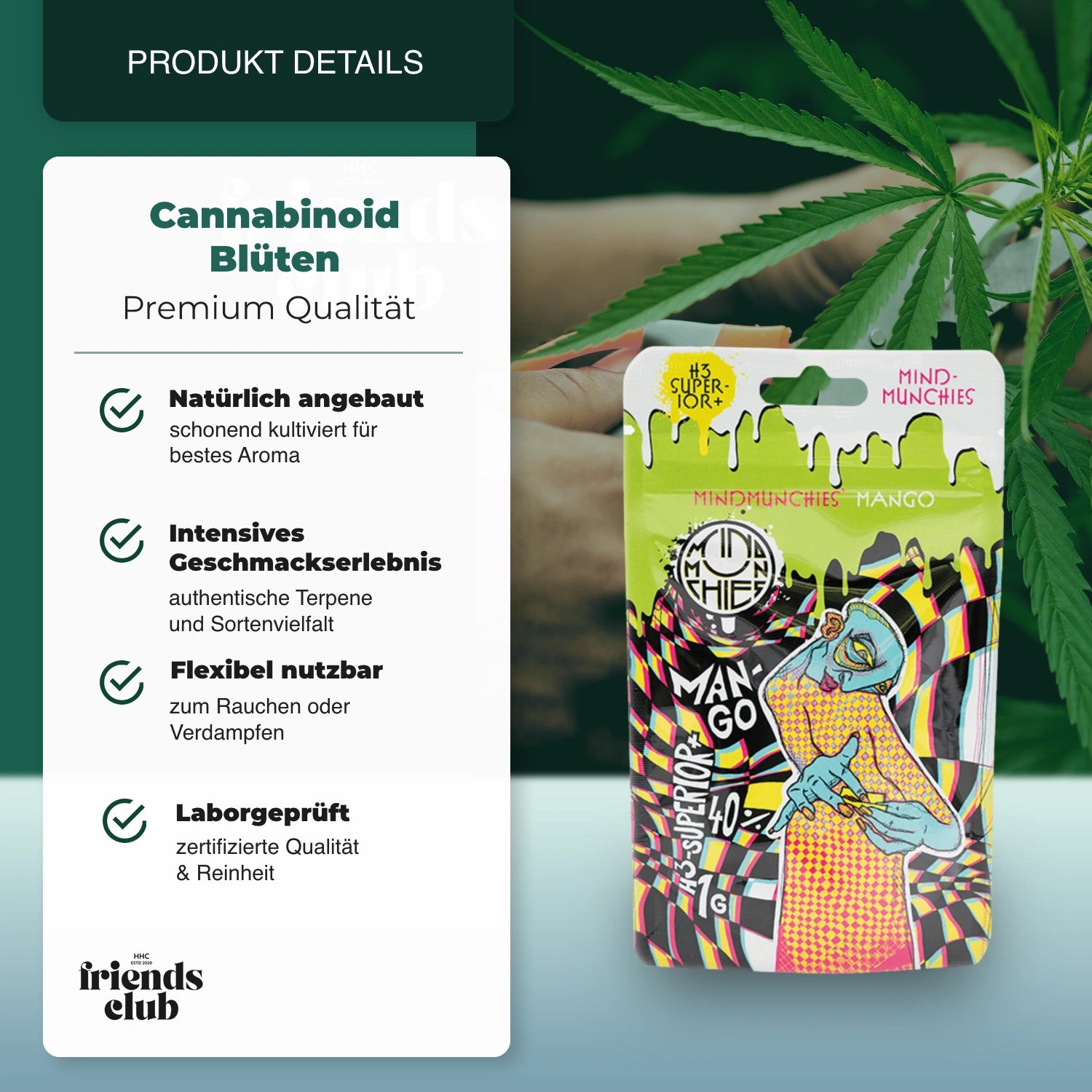 H3 Blüten Mango 1g - hhcfriends