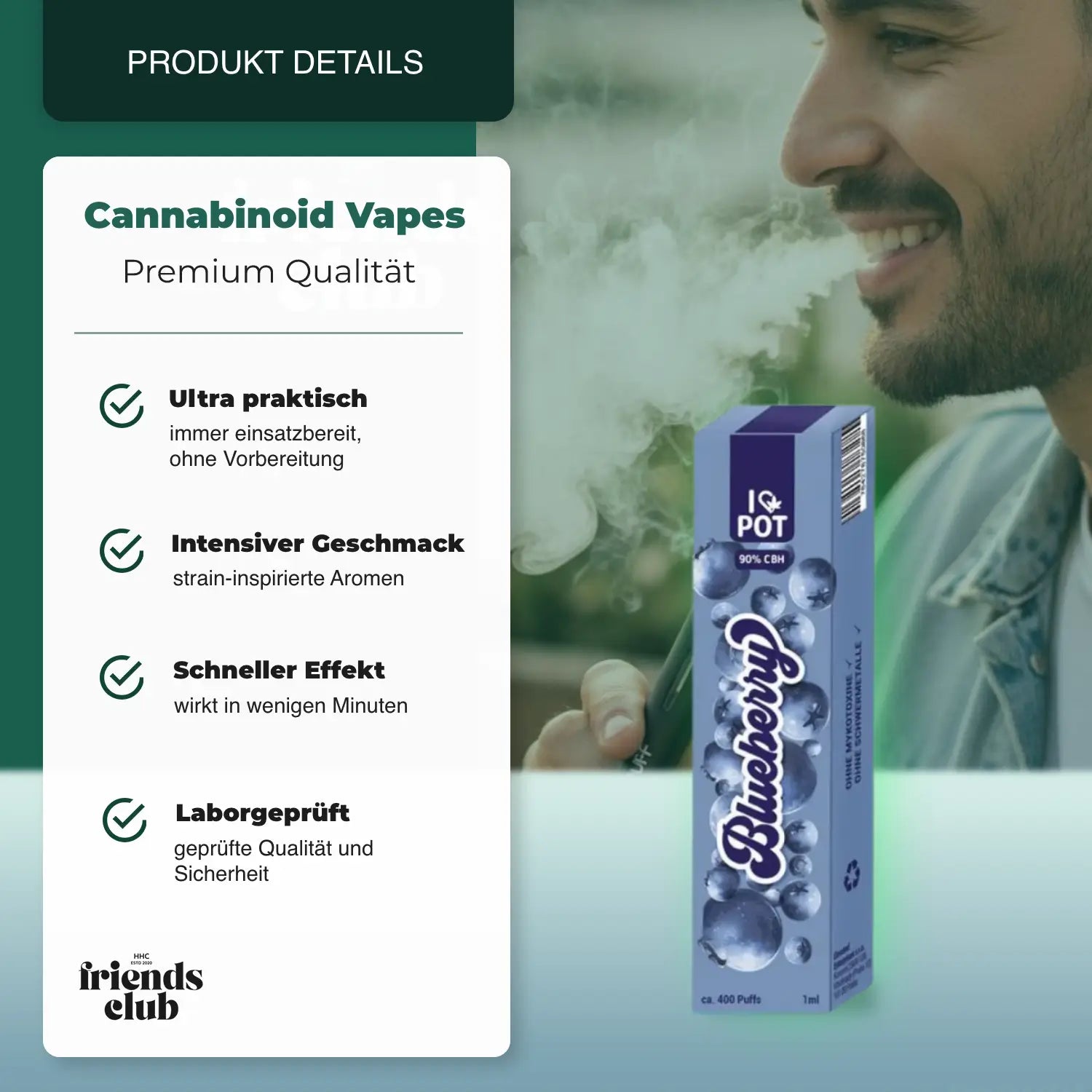 CBH Vape Blueberry 90% I♥Pot - hhcfriends