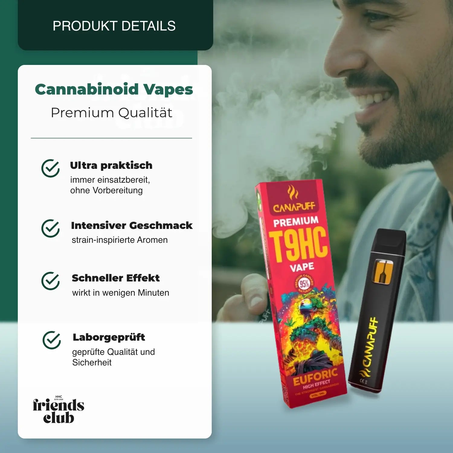 T9HC Vape Euforic 95% 1ml - hhcfriends