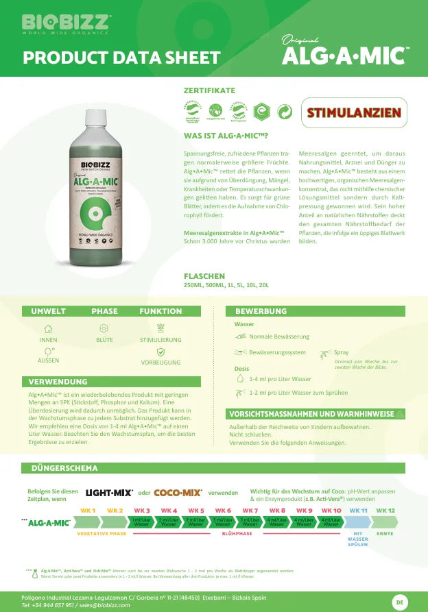 Bio Bizz ALG-A-Mic Vitality Stimulant-Smagro GmbH