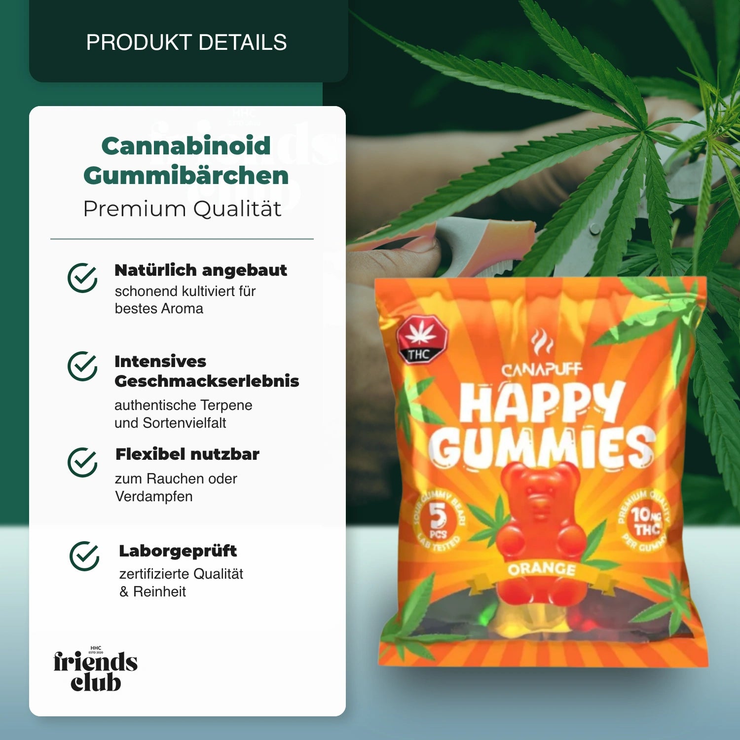 THC Aroma Gummies Orange 5Stk-HHCFriends