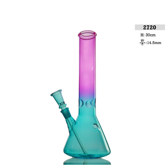 Glazen Bong H: 30cm Blauw/Roze