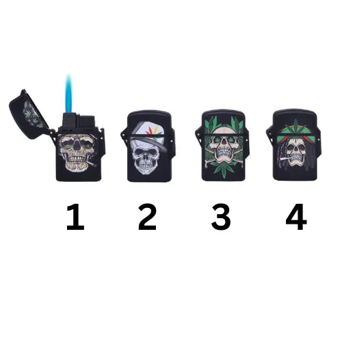 Sturmfeuerzeug Skull mit Jetflame-HHCFriends