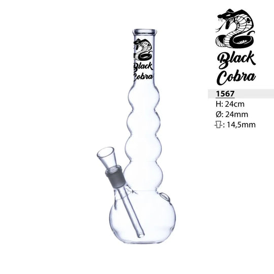 Black Kobra Bullet Glas Bong 24cm-HHCFriends