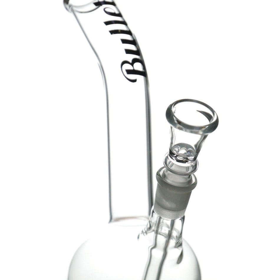 Bullet glass bong with curved mouthpiece H: 18cm 