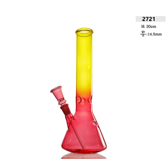 Glass Bong H: 30cm Rot/Gelb-HHCFriends