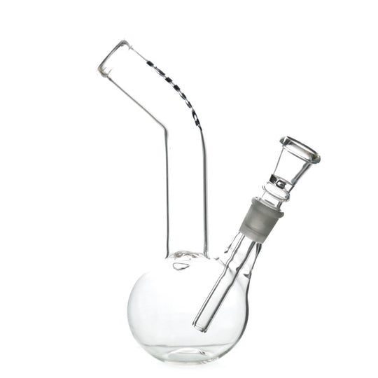 Bullet glass bong with curved mouthpiece H: 18cm 