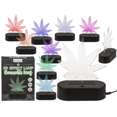 3D Leuchte Cannabis Blatt RGB