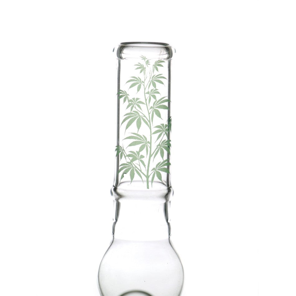 Kogelvormige glazen bong met buik 19cm