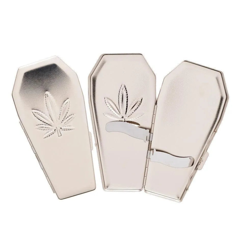 Joint Etui Sarg mit Metallverschluss Chrom mit Hanf-Design-HHCFriends