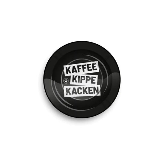 FIRE-FLOW™ Metal Ashtray Kaffee Kippe Kacken, Ø: 14 cm-HHCFriends