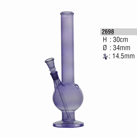 Glazen Bong Bal 30cm Paars Metallic