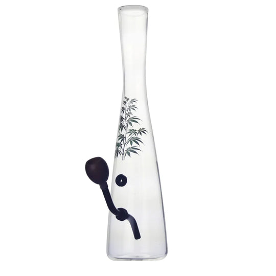 Holland Bong mit grünen Blättern & Kickloch 38cm-HHCFriends