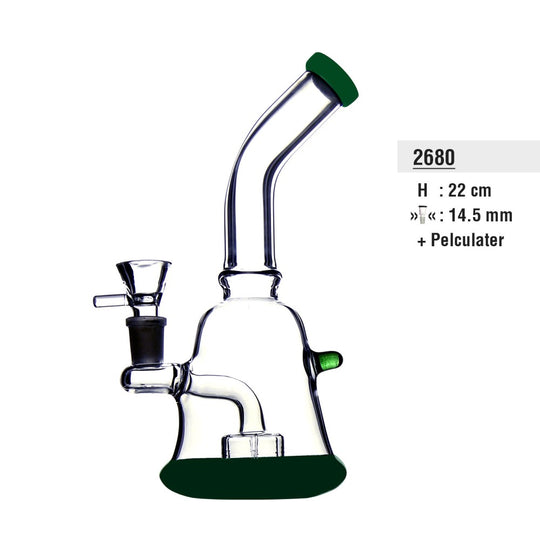 Glazen Bong gebogen 22cm