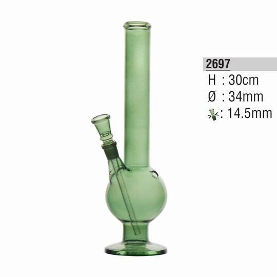 Glazen Bong Bal 30cm Groen Metallic