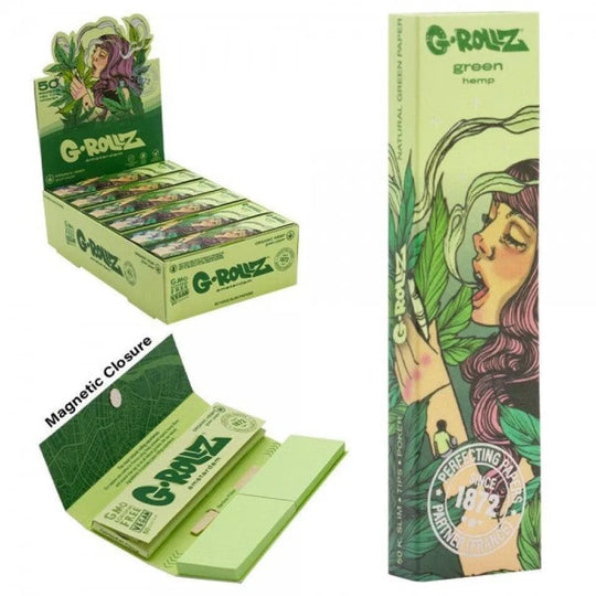 G-Rollz „Mushroom Lady“ Bio-Grünhanf – 50 King Size Slim Papers + Tips-HHCFriends