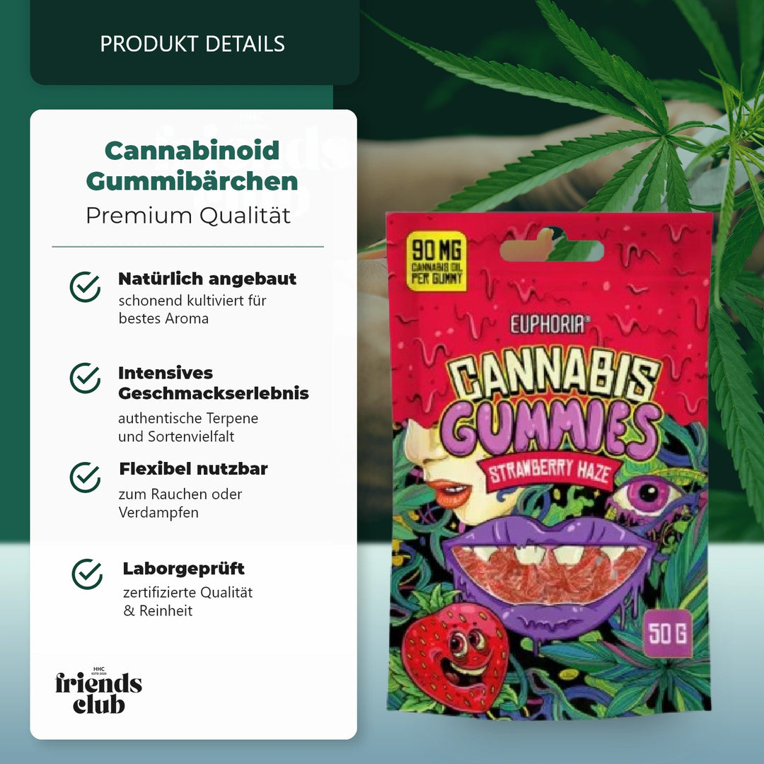 Euphoria Cannabis Gummies Strawberry Haze (50g)