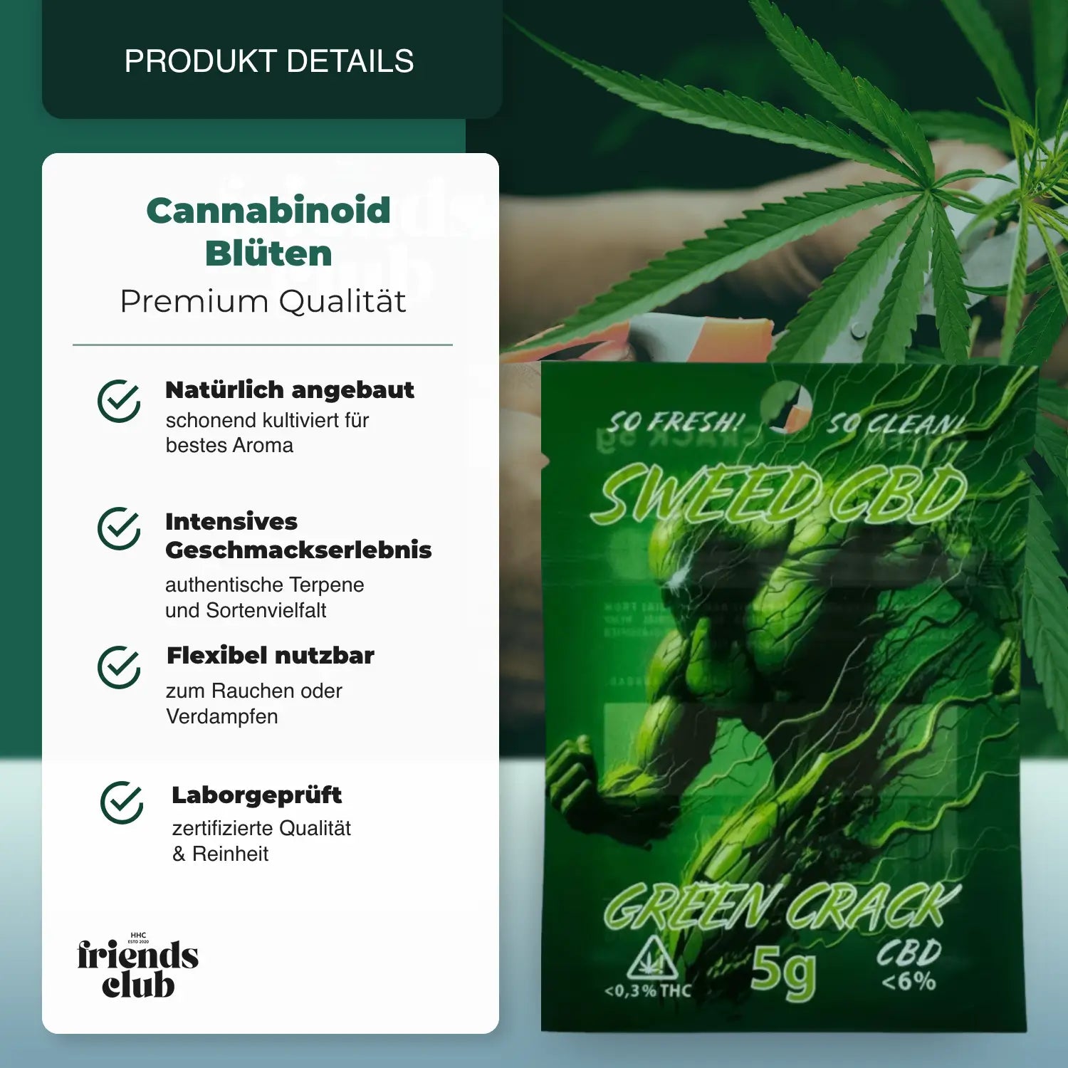 CBD Blüte Green Crack 5g - hhcfriends