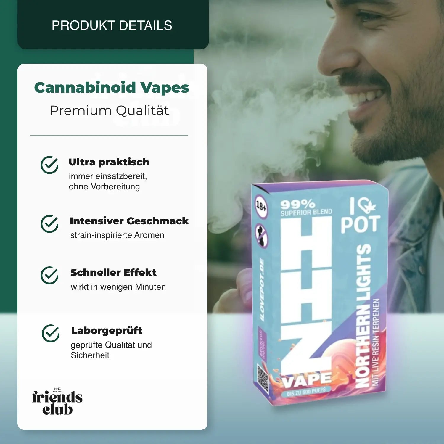 HHZ Vape Pen 95% - Northern Lights - hhcfriends