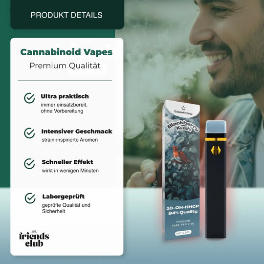 10-OH-P Vape Pen Blackberry Kush 94% 1ml - hhcfriends