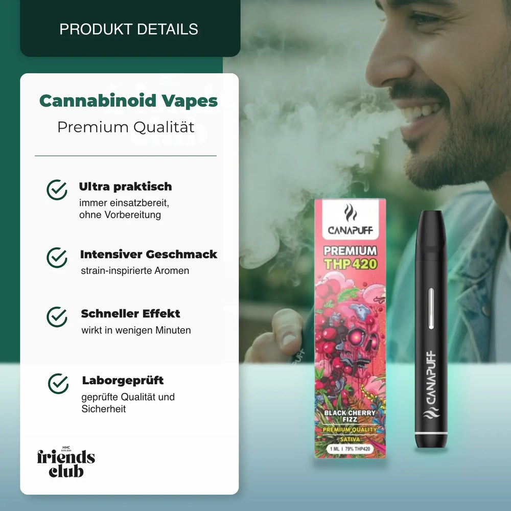 THP420 Vape - Black Cherry Fizz 79% 1ml - hhcfriends