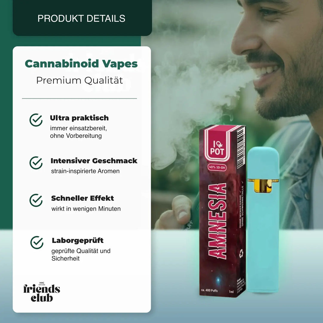 10-OH Vape Amnesia 40% 1ml  I♥Pot - hhcfriends