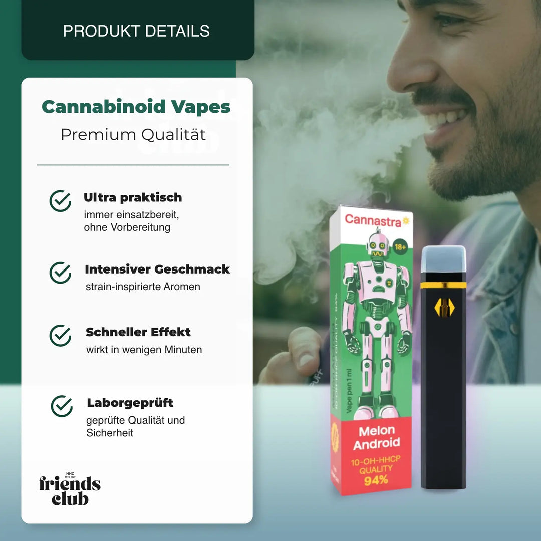 10-OH-P Vape Pen Melon Android 94% 1ml - hhcfriends