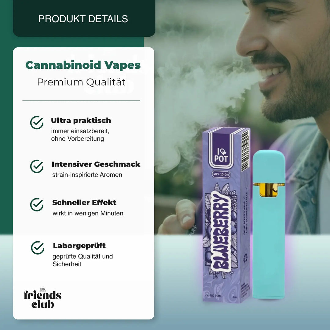 10-OH Vape Blueberry 40% 1ml  I♥Pot - hhcfriends