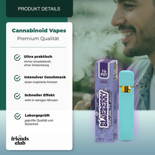 10-OH Vape Blueberry 40% 1ml  I♥Pot - hhcfriends