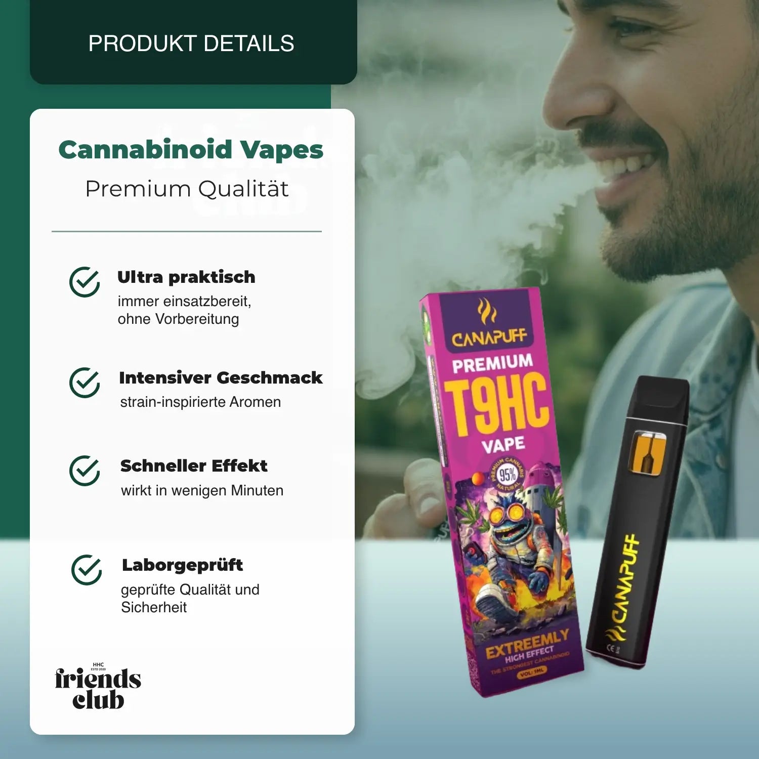 T9HC Vape Extreemly 95% 1ml - hhcfriends