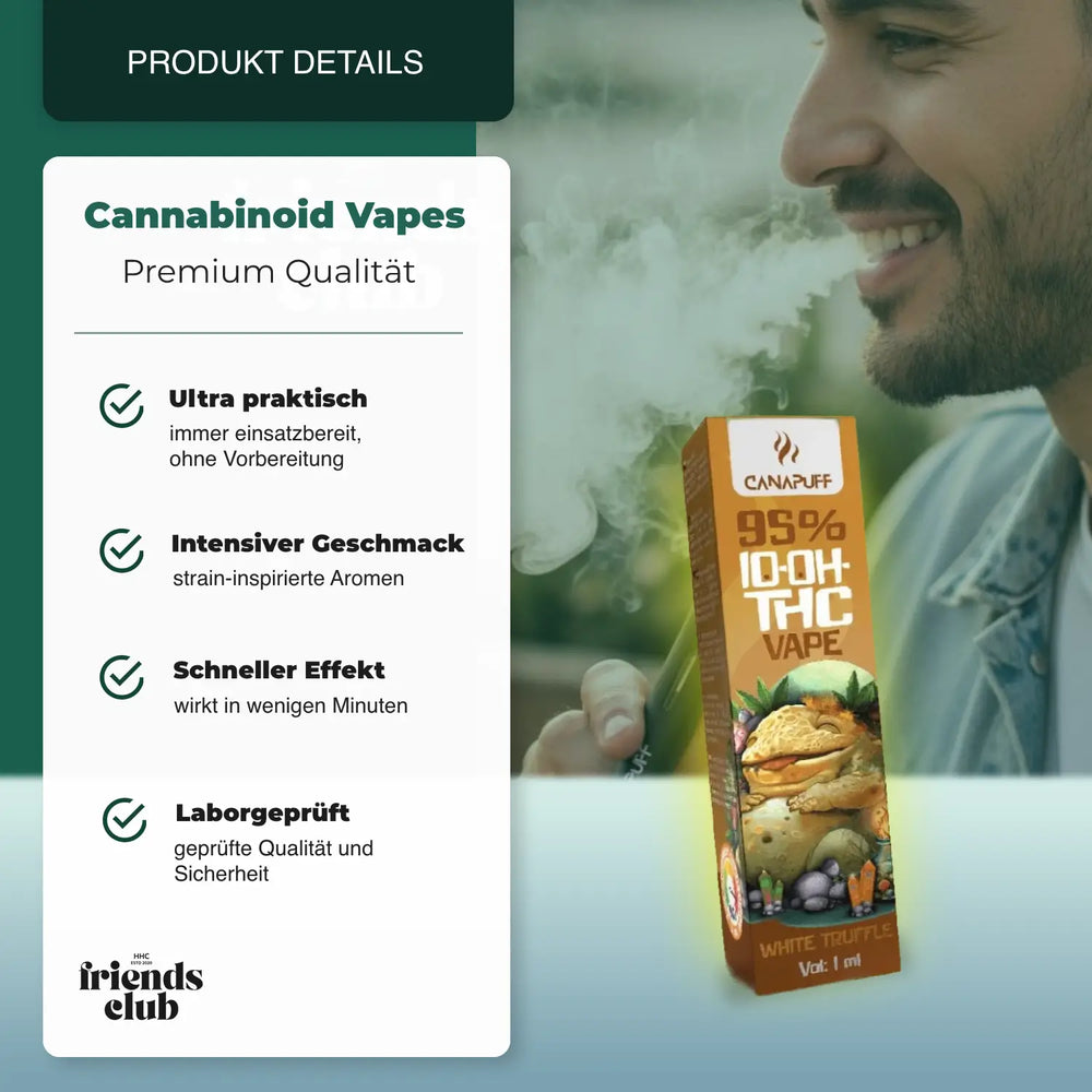 10-OH-T Vape White Truffle 95% 1ml - hhcfriends