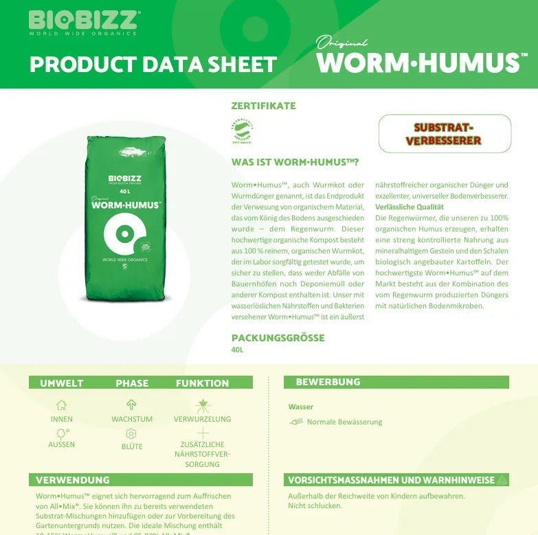 Bio Bizz Worm Humus 40L-Smagro GmbH