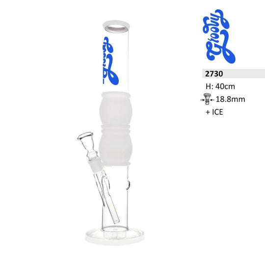 Glasbong Groovy – Zylindrisch mit 2 Bäuchen 40cm-HHCFriends