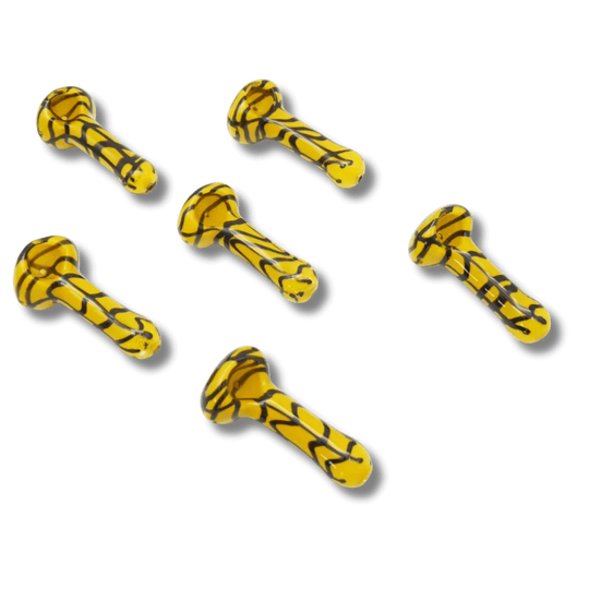 Glaspfeife – Gelb mit schwarzem Muster (1 Stück)-HHCFriends