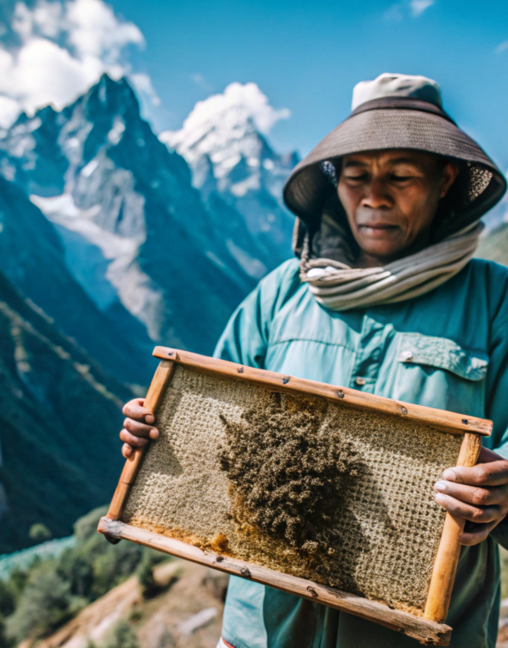 Ernte des Mad Honeys in Nepal