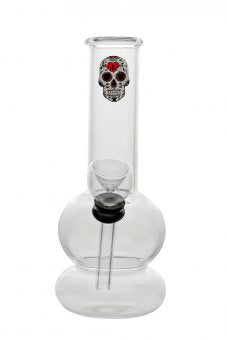 Glas-Mini-Bong Skull 15 cm