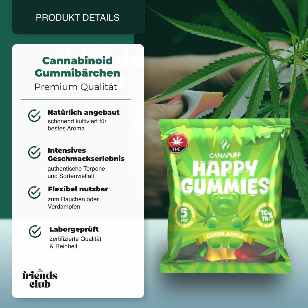 THC Gummies - Grüner Apfel (5 Stück)