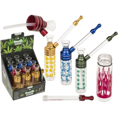 Bong Classic 12 cm mit Mundstück Glas/Metlall