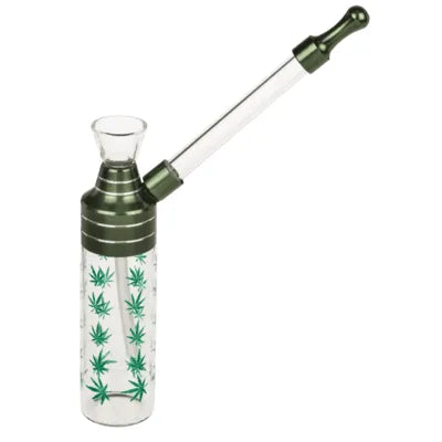 Bong Classic 12 cm mit Mundstück Glas/Metlall