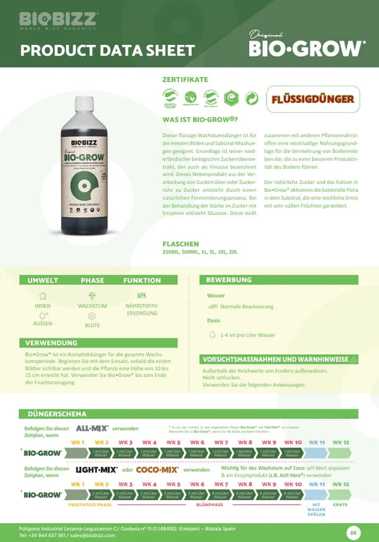 Bio Bizz Bio-Grow Fertilizer-Smagro GmbH