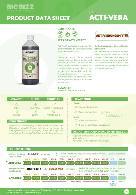 Bio Bizz ACTI-Vera Botanic Activator-Smagro GmbH