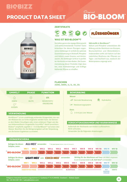 Bio Bizz Bio-Bloom Fertilizer-Smagro GmbH