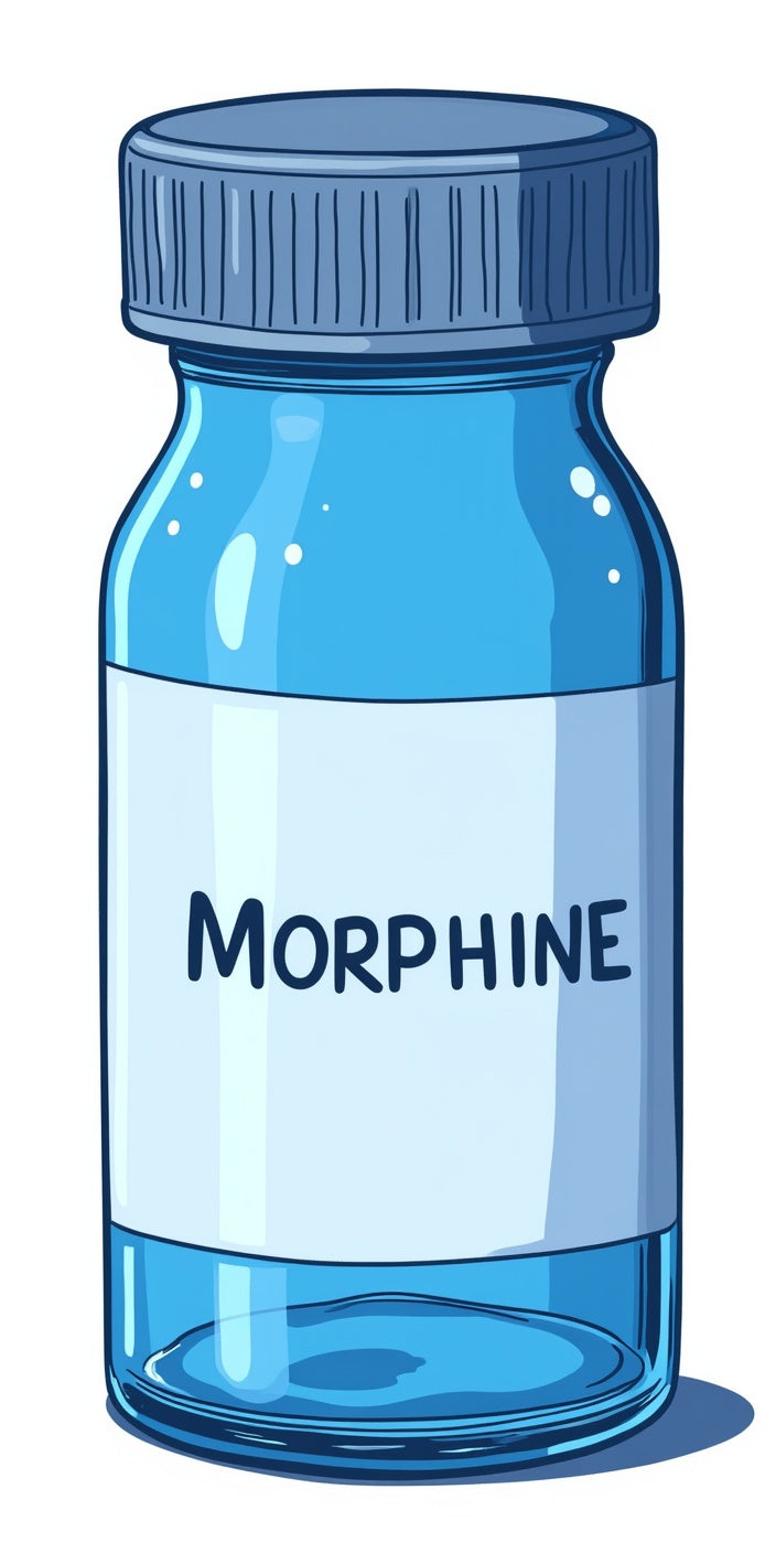 A blue bottle of Morphine